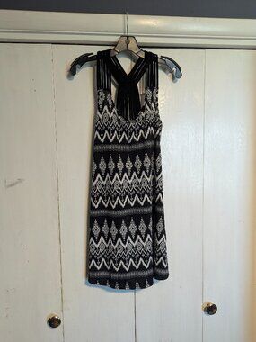 Portocruz, Black and White Dress, Size M